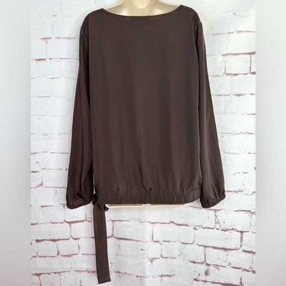 MICHAEL MICHAEL KORS XL Crepe Blouson Top Elastic Hem Side Tie Pullover Style - Picture 5 of 15